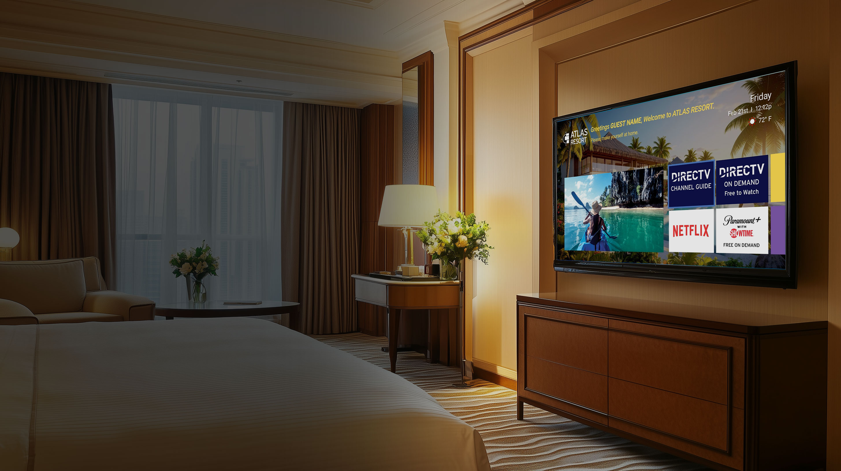 Hotel room with AEP TV